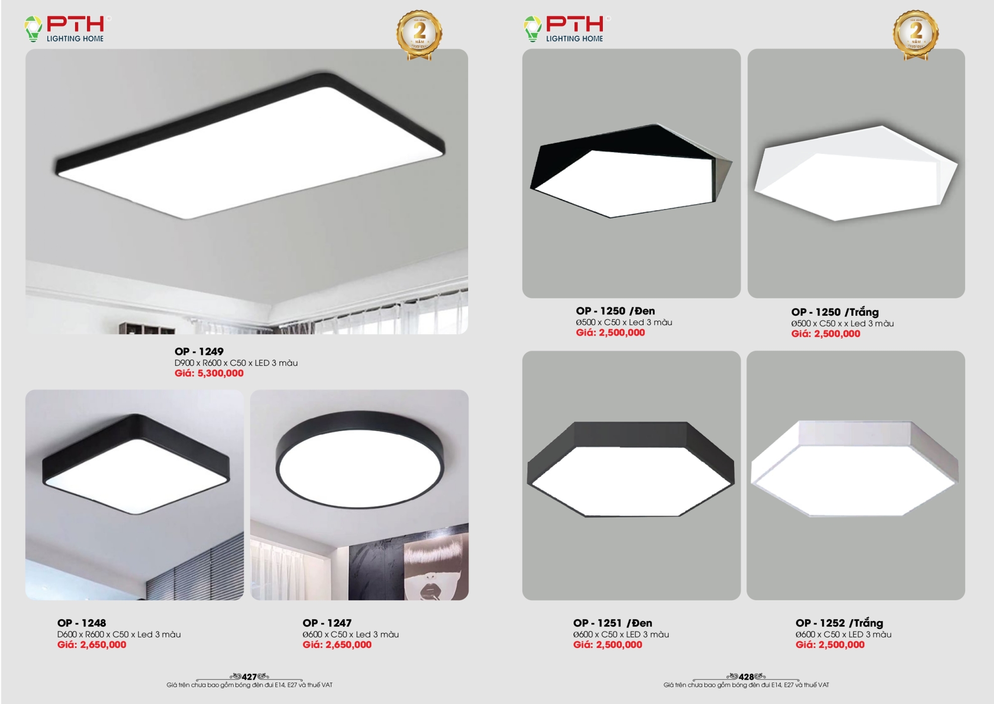 Bảng giá đèn trang trí PTH Lighting Home 2026